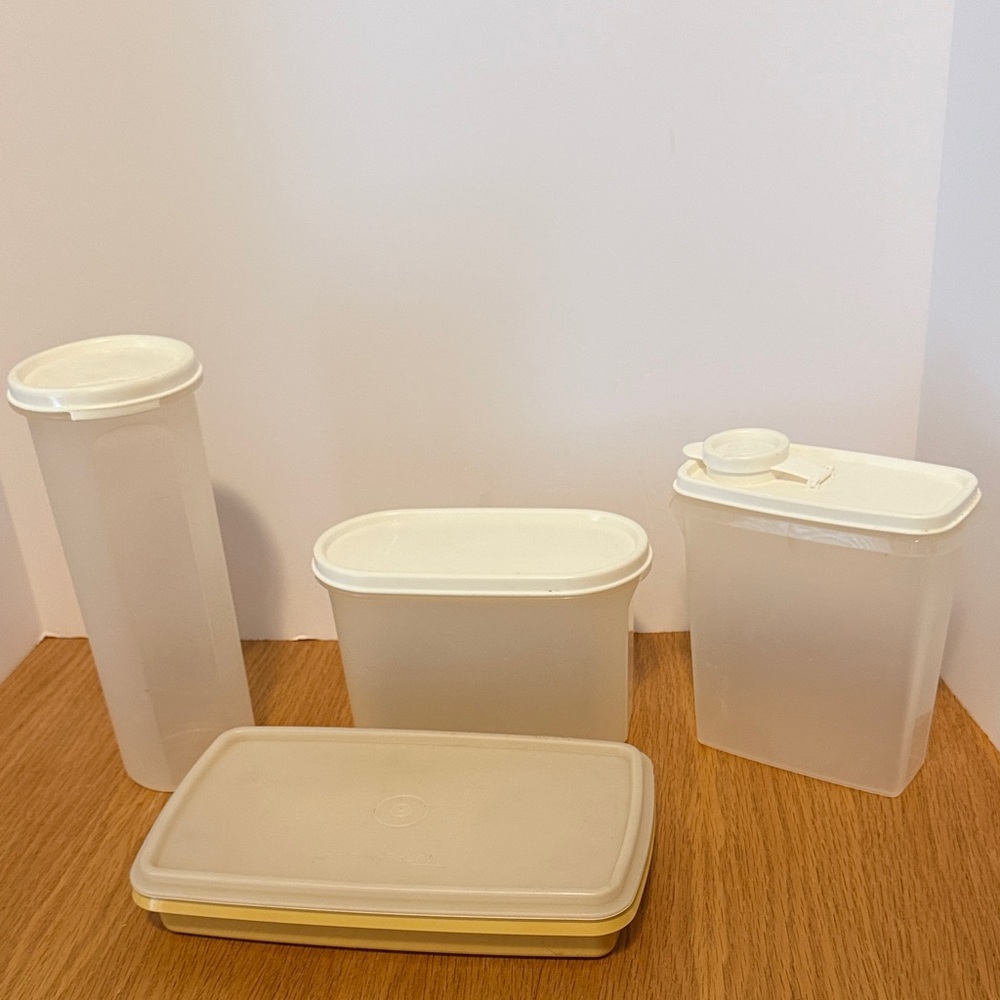 Tupperware White Multi-Shape Food Storage Container Lot